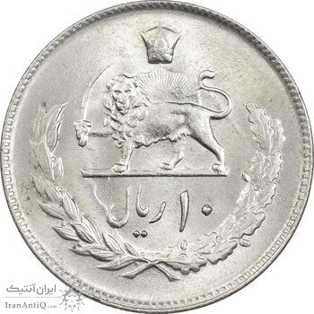 سکه 10 ریال 1354 - MS63 - محمد رضا شاه سکه 10 ریال 1354 - MS63 - محمد رضا شاه