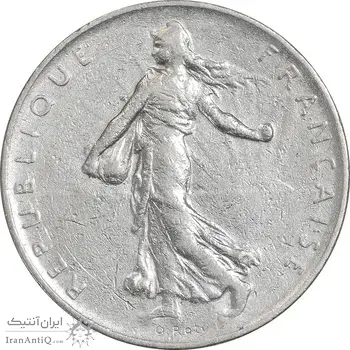 سکه 1 فرانک 1960 جمهوری پنجم - EF45 - فرانسه