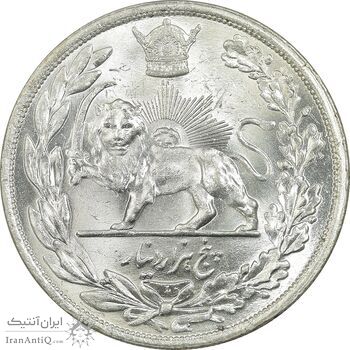 سکه 5000 دینار 1306 تصویری - ضرب لنینگراد - MS65 - رضا شاه