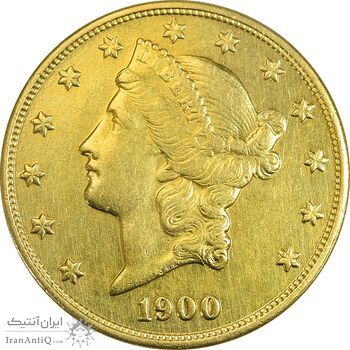 سکه طلا 20 دلار 1900 - دابل ایگل - AU50 - ایالات متحده آمریکا