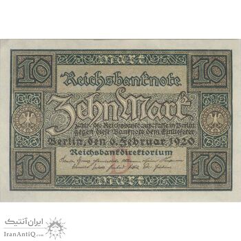 اسکناس 10 مارک 1920 جمهوری وایمار - تک - AU - آلمان