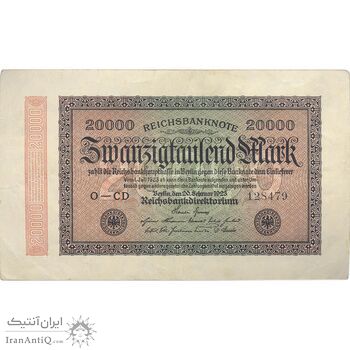 اسکناس 20000 مارک 1923 جمهوری وایمار - تک - VF - آلمان