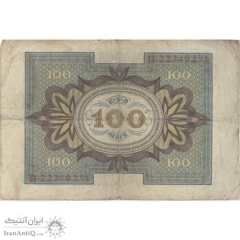 اسکناس 100 مارک 1920 جمهوری وایمار - تک - VF25 - آلمان