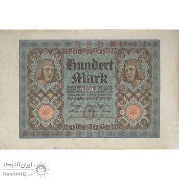اسکناس 100 مارک 1920 جمهوری وایمار - تک - VF35 - آلمان