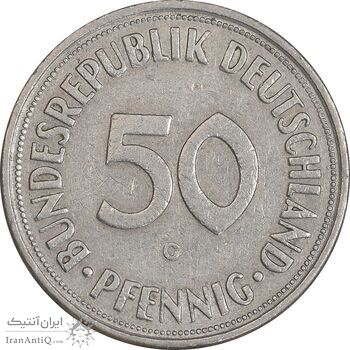 سکه 50 فینیگ 1950G جمهوری فدرال - EF40 - آلمان
