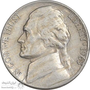 سکه 5 سنت 1963 جفرسون - EF40 - آمریکا