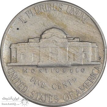 سکه 5 سنت 1963 جفرسون - EF40 - آمریکا