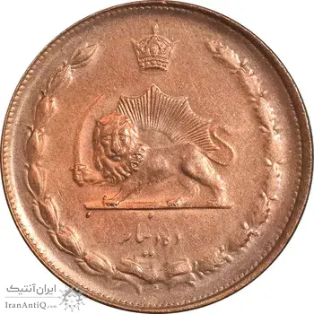 سکه 10 دینار 1314 مس - MS61 - رضا شاه