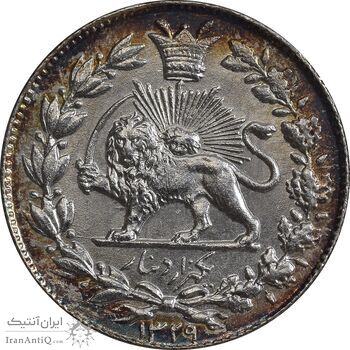 سکه 1000 دینار 1329 خطی - MS63 - احمد شاه