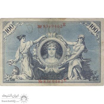 اسکناس 100 مارک 1908 ویلیام دوم - مهر قرمز - تک - VF - آلمان
