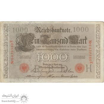 اسکناس 1000 مارک 1910 ویلیام دوم - تک - VF - آلمان