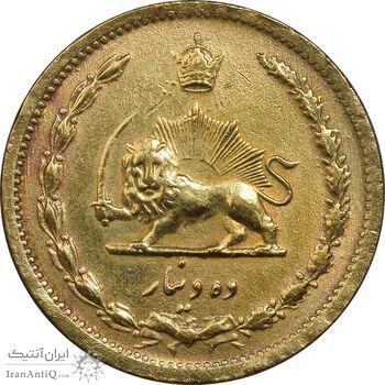 سکه 10 دینار 1321 برنز - EF45 - محمد رضا شاه