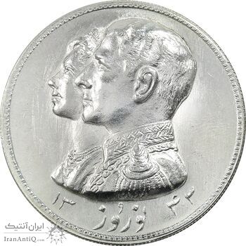 مدال نقره نوروز 1343 - لافتی الا علی - MS65 - محمد رضا شاه