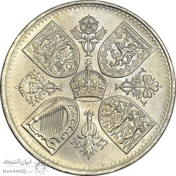 سکه 5 شیلینگ 1953 الیزابت دوم - UNC - انگلستان
