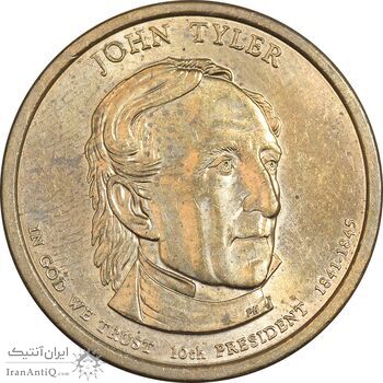 سکه یک دلار 2009D ریاست جمهوری جان تایلر - MS61 - آمریکا