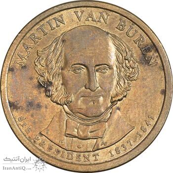 سکه یک دلار 2008D ریاست جمهوری مارتین ون بیورن - MS61 - آمریکا