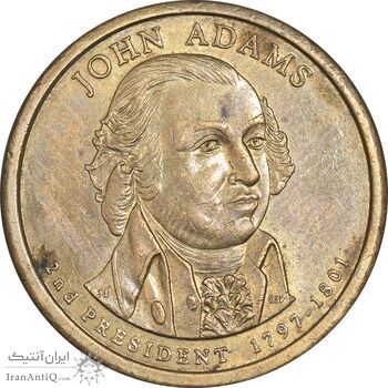 سکه یک دلار 2007D ریاست جمهوری جان آدامز - AU58 - آمریکا
