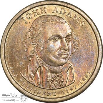 سکه یک دلار 2007D ریاست جمهوری جان آدامز - AU58 - آمریکا