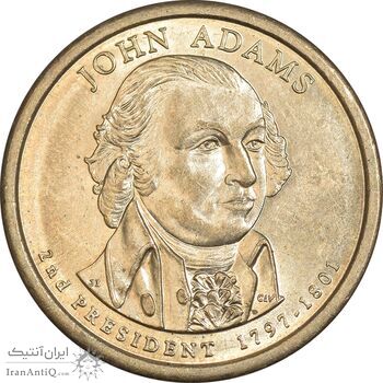سکه یک دلار 2007D ریاست جمهوری جان آدامز - MS61 - آمریکا