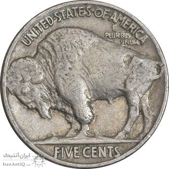 سکه 5 سنت 1937 بوفالو - EF45 - آمریکا