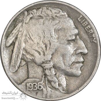 سکه 5 سنت 1936 بوفالو - EF45 - آمریکا