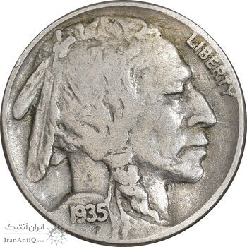سکه 5 سنت 1935 بوفالو - EF45 - آمریکا