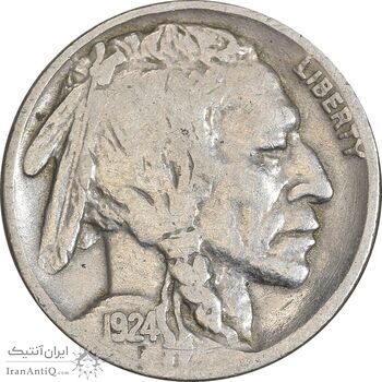 سکه 5 سنت 1924 بوفالو - EF40 - آمریکا