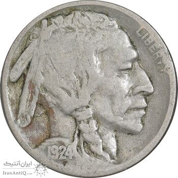 سکه 5 سنت 1924 بوفالو - EF40 - آمریکا