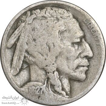 سکه 5 سنت 1927 بوفالو - EF40 - آمریکا