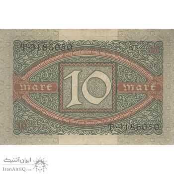 اسکناس 10 مارک 1920 جمهوری وایمار - تک - EF - آلمان