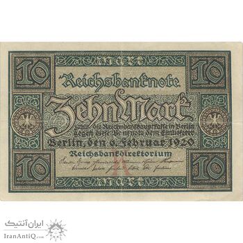 اسکناس 10 مارک 1920 جمهوری وایمار - تک - EF - آلمان