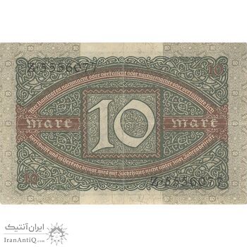 اسکناس 10 مارک 1920 جمهوری وایمار - تک - EF - آلمان