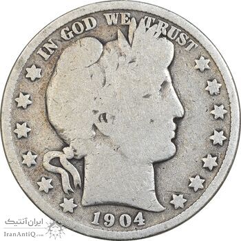 سکه نیم دلار 1904 باربر - VF30 - آمریکا