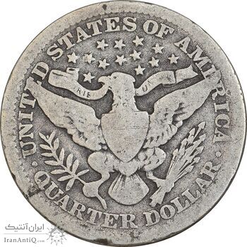 سکه کوارتر دلار 1912 باربر - VF30 - آمریکا