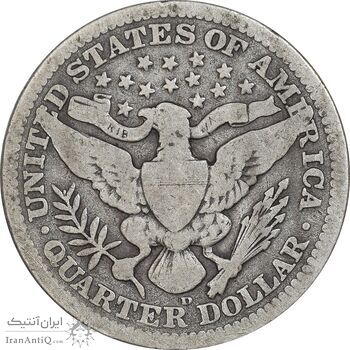 سکه کوارتر دلار 1909 باربر - VF30 - آمریکا