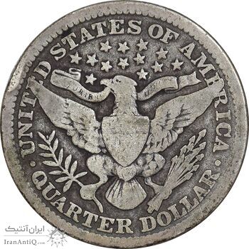 سکه کوارتر دلار 1902 باربر - VF35 - آمریکا