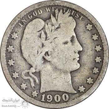 سکه کوارتر دلار 1900 باربر - VF30 - آمریکا