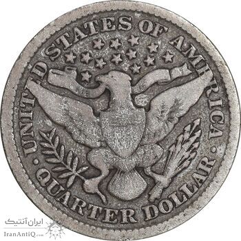 سکه کوارتر دلار 1899 باربر - VF30 - آمریکا