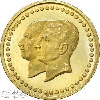 مدال طلا 2.5 گرمی بانک ملی - PF63 - محمد رضا شاه