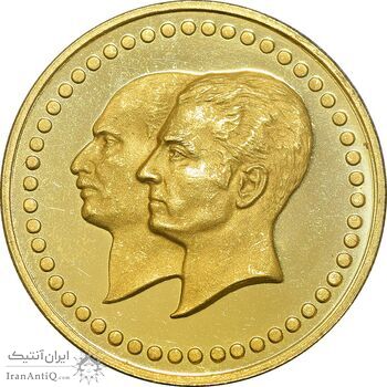 مدال طلا 5 گرمی بانک ملی - PF62 - محمد رضا شاه