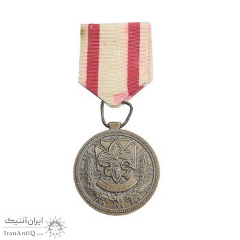 مدال پیش آهنگی (آماده باش) با روبان فابریک - AU - محمد رضا شاه