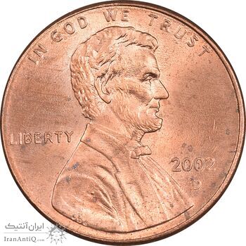 سکه 1 سنت 2002D لینکلن - MS63 - آمریکا