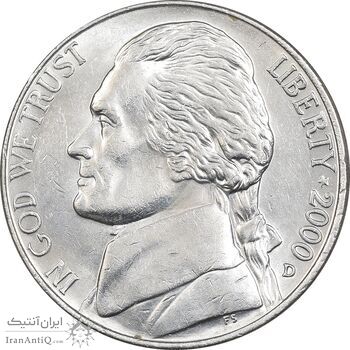 سکه 5 سنت 2000D جفرسون - AU58 - آمریکا