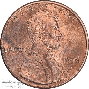 سکه 1 سنت 1996D لینکلن - AU58 - آمریکا