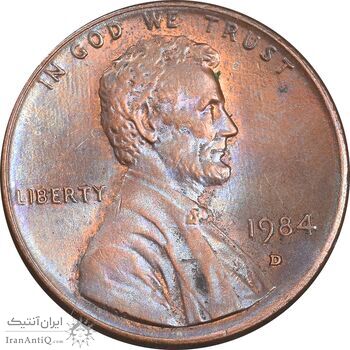 سکه 1 سنت 1984D لینکلن - AU55 - آمریکا