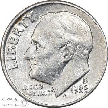 سکه 1 دایم 1988D روزولت - AU50 - آمریکا سکه 1 دایم 1988D روزولت - AU50 - آمریکا
