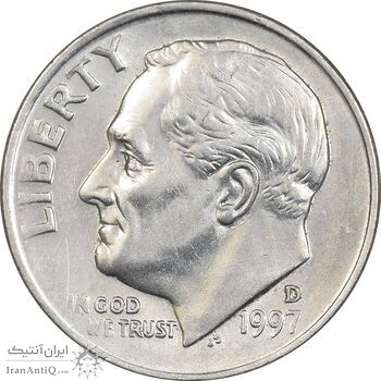 سکه 1 دایم 1997D روزولت - AU50 - آمریکا