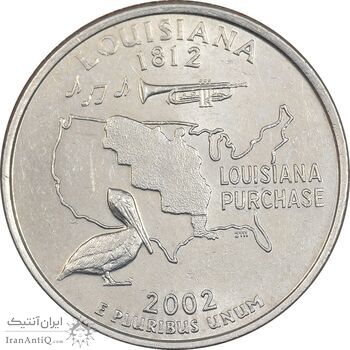 سکه کوارتر دلار 2002D ایالتی - لوئیزیانا - EF45 - آمریکا
