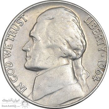 سکه 5 سنت 1964 جفرسون - EF40 - آمریکا
