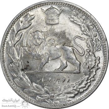 سکه 2000 دینار 1306 تصویری - ضرب لنینگراد - MS63 - رضا شاه